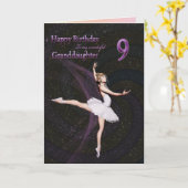 Kleindochter leeftijd 9, een ballerina verjaardags kaart (Gele Bloem)