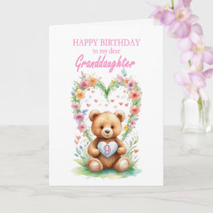 Kleindochter Leeftijd 9 Teddy Bear Kaart