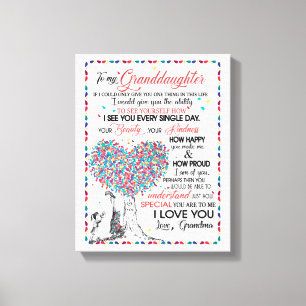 Kleindochter Lovers Brief aan mijn kleindochter Canvas Afdruk