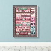 Kleindochter Lovers | Brief aan mijn kleindochter Canvas Afdruk (Insitu (Houten vloer))