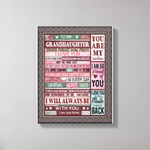 Kleindochter Lovers Brief aan mijn kleindochter Canvas Afdruk