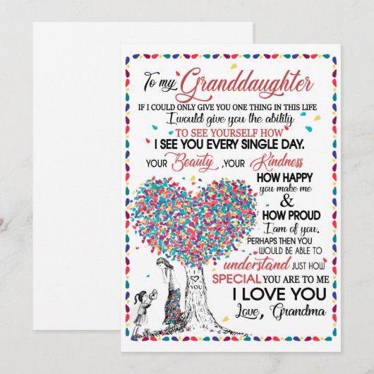 Kleindochter Lovers | Brief aan mijn kleindochter Feestdagenkaart (Voorkant / Achterkant)