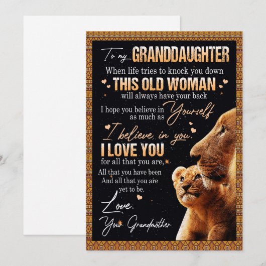 Kleindochter Lovers | Brief aan mijn kleindochter Feestdagenkaart (Voorkant / Achterkant)