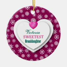 Kleindochter Maroon Snowflakes A12 Keramisch Ornament