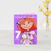 Kleindochter Meisje verjaardagskaart rood haar paa Kaart (Gele Bloem)