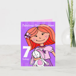 Kleindochter Meisje verjaardagskaart rood haar paa Kaart
