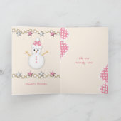 Kleindochter met liefde op kerst roze feestdagen kaart (Binnen)