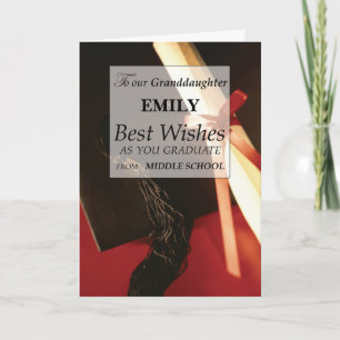 Kleindochter middelbare school Afstuderen aangepas Kaart
