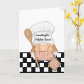 Kleindochter Moederdag Gnome Keuken Queen Kaart (Gele Bloem)