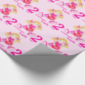 Kleindochter naam rag pop kunst 2e verjaardag cadeaupapier (Hoek)