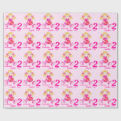 Kleindochter naam rag pop kunst 2e verjaardag cadeaupapier (Vlak)