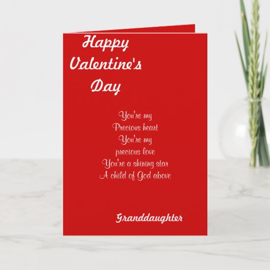 Kleindochter op Valentijnsdag Feestdagen Kaart (Voorkant)