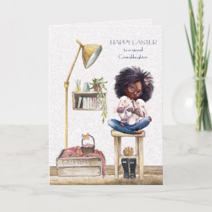 Kleindochter PaasAfrikaans Amerikaans meisje Kaart
