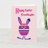 Kleindochter Paasei konijntje roze Feestdagen Kaart (Voorkant)