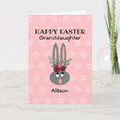 Kleindochter Paasroze Bunny, gepersonaliseerd Kaart (Voorkant)