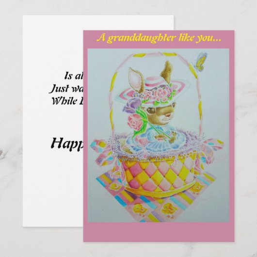 Kleindochter Paskaart Bedankkaart (Voorkant / Achterkant)