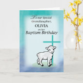 Kleindochter personaliseert naam Baptism Birthday  Kaart (Gele Bloem)