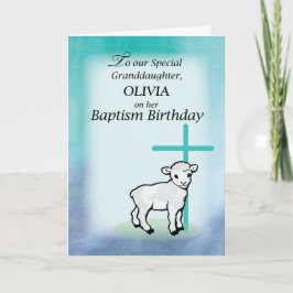 Kleindochter personaliseert naam Baptism Birthday  Kaart