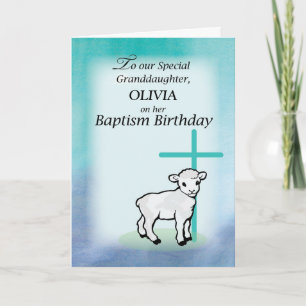 Kleindochter personaliseert naam Baptism Birthday  Kaart