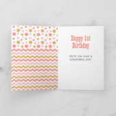 Kleindochter Pink Rainbow Verjaardag Kaart (Binnen)