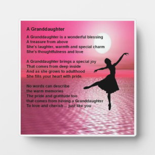 Kleindochter Poem Plaque - Ballerina Design Fotoplaat