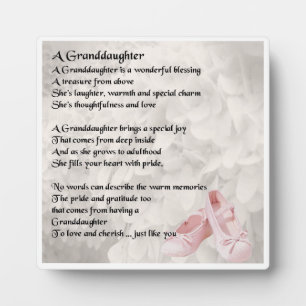 Kleindochter Poem Plaque - design balletschoenen Fotoplaat