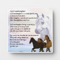 Kleindochter Poem Plaque - Ontwerp van paarden