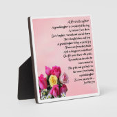 Kleindochter Poem Plaque - Ontwerp van Rozen Fotoplaat (Voorkant)