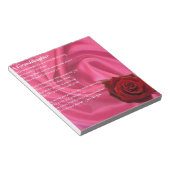 Kleindochter Poem - roze zijde en roos Notitieblok (Schuin)