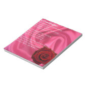 Kleindochter Poem - roze zijde en roos Notitieblok (Linkerzijde)
