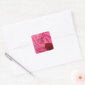 Kleindochter Poem - roze zijde en roos Vierkante Sticker (Envelop)