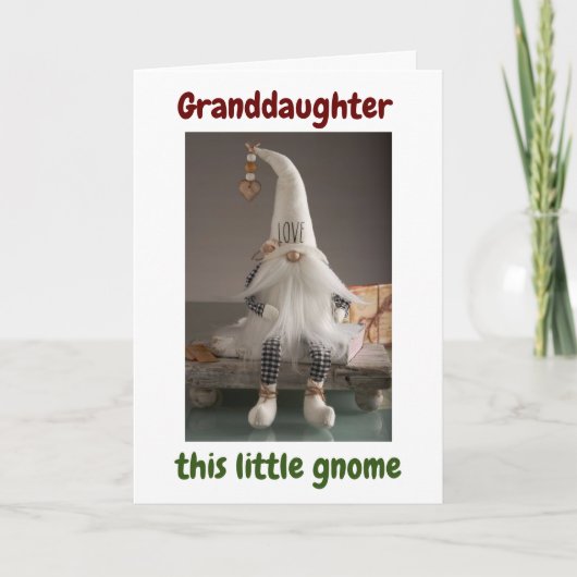 **KLEINDOCHTER** PRETTIG KERSTFEES VAN GNOME KAART (Voorkant)