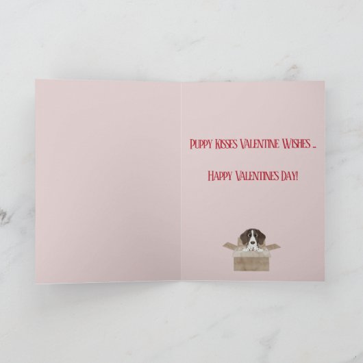 Kleindochter Puppy in Box Valentijns Kaart (Binnen)