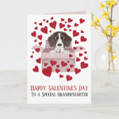 Kleindochter Puppy in Box Valentijns Kaart (Gele Bloem)