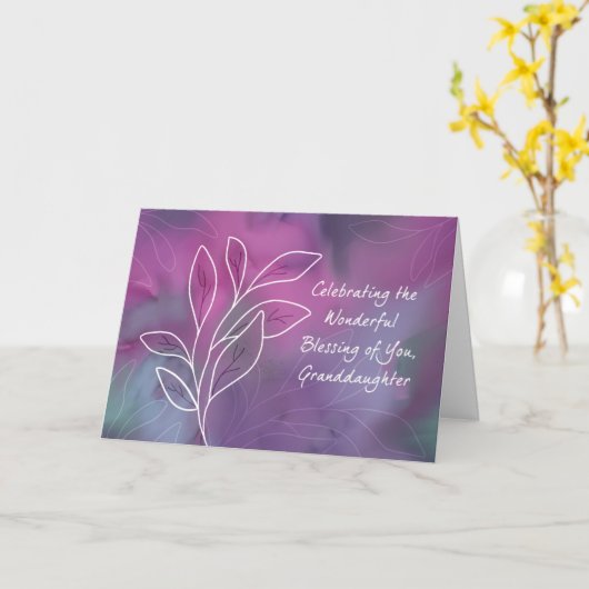 Kleindochter Religieuze Verjaardag Zegeningen Kaart (Gele Bloem)