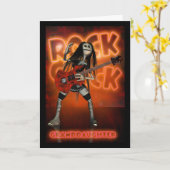 Kleindochter Rock Chick Verjaardag Kaart Moonies r (Gele Bloem)