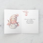 Kleindochter Roze Kerst Sneeuw Meisje Feestdagen Kaart (Binnen)
