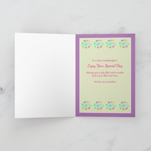 Kleindochter Schattige Keepsake Verjaardag Kaart (Binnen)