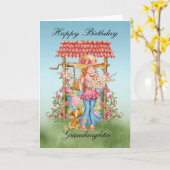 Kleindochter Schattige meisje en wenst haar verjaa Kaart (Gele Bloem)