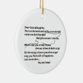 Kleindochter siercadeau.. Personaliseren Keramisch Ornament (Rechts)