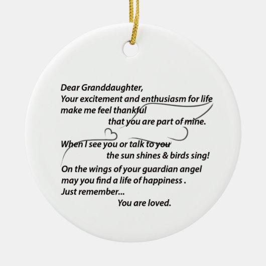 Kleindochter siercadeau.. Personaliseren Keramisch Ornament (Voorkant)