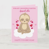 Kleindochter Sloth Verjaardag Kaart (Voorkant)