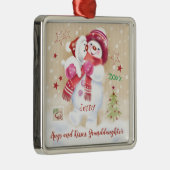 Kleindochter, sneeuwkind, puppy, kerst metalen ornament (Rechts)
