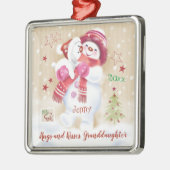 Kleindochter, sneeuwkind, puppy, kerst metalen ornament (Links)