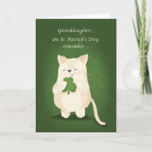 Kleindochter St. Patricks Day Cute Kitten Shamroc Kaart (Voorkant)