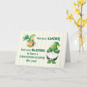 Kleindochter St. Patricks Day Gnomes Lucky Blesse Kaart (Gele Bloem)