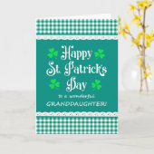 Kleindochter St Patrick's Shamrocks Groene cheques Kaart (Gele Bloem)