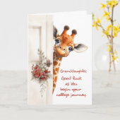 Kleindochter Succes College Giraffe Peaking Kaart (Gele Bloem)