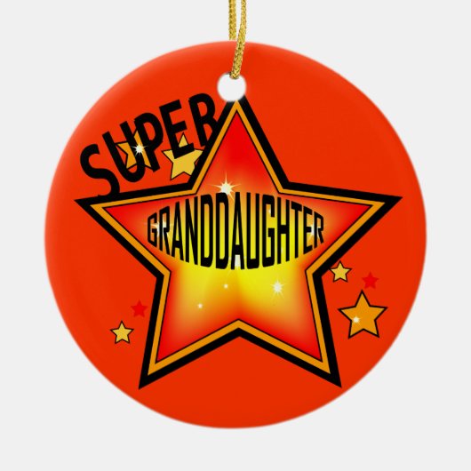 Kleindochter Super Star-kerstversiering Keramisch Ornament (Voorkant)