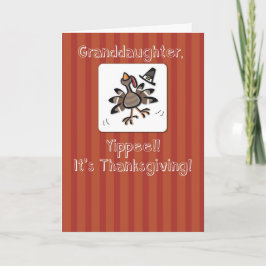 Kleindochter, Thanksgiving Turkije, religieus Feestdagen Kaart